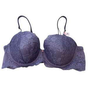 Victoria’s Secret Dream Angels Lace Underwire Bra Size 38C NWT Purple Lace